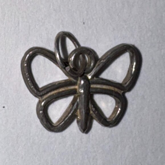 Sterling Silver Small Open Wing Butterfly Pendant - Picture 1 of 16